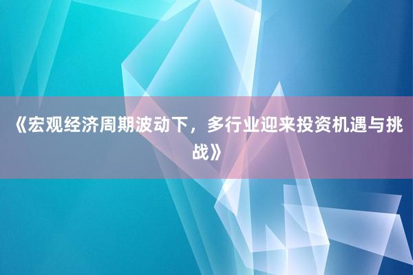 《宏观经济周期波动下，多行业迎来投资机遇与挑战》