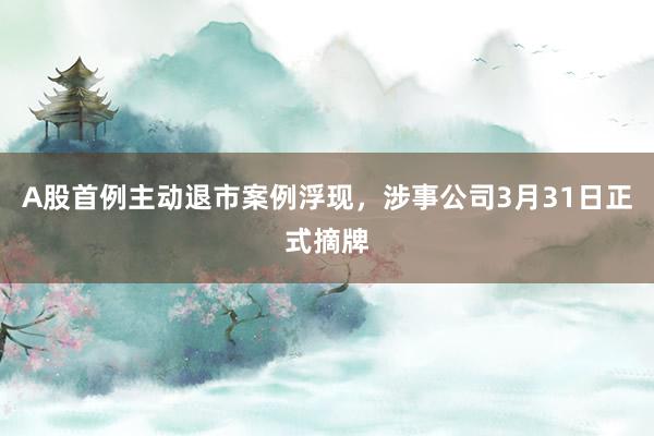 A股首例主动退市案例浮现，涉事公司3月31日正式摘牌