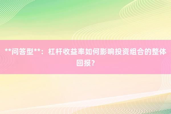 **问答型**：杠杆收益率如何影响投资组合的整体回报？