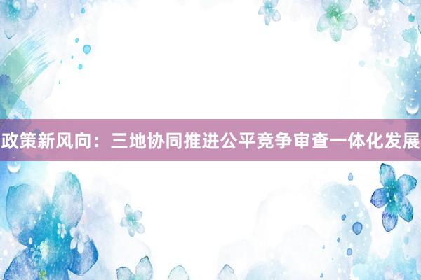 政策新风向：三地协同推进公平竞争审查一体化发展