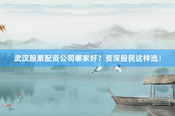 武汉股票配资公司哪家好？资深股民这样选！